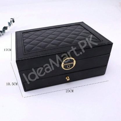 velvet-jewellery-organizer-box-with-1-drawer-necklace-hooks-for-watches-bracelets-more-product-image