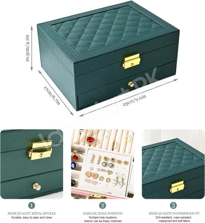 velvet-jewellery-organizer-box-with-1-drawer-necklace-hooks-for-watches-bracelets-more-product-image
