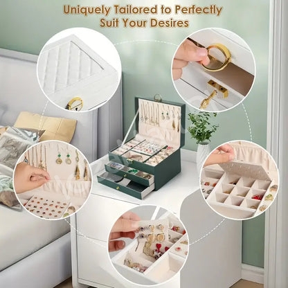 velvet-jewellery-organizer-box-with-2-drawers-necklace-hooks-for-watches-earrings-accessories-storage-product-image
