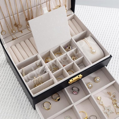 velvet-jewellery-organizer-box-with-2-drawers-necklace-hooks-for-watches-earrings-accessories-storage-product-image