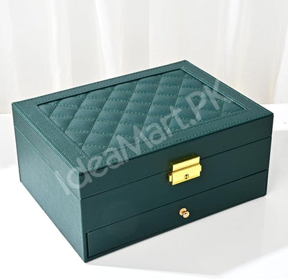 velvet-jewellery-organizer-box-with-2-drawers-necklace-hooks-for-watches-earrings-accessories-storage-product-image