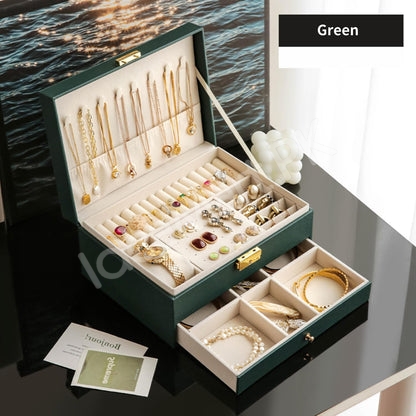 velvet-jewellery-organizer-box-with-2-drawers-necklace-hooks-for-watches-earrings-accessories-storage-product-image