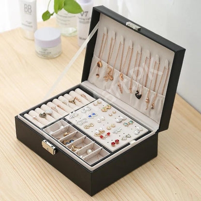 leather-2-layer-jewellery-storage-box-with-lid-stackable-tray-removable-compartments-product-image