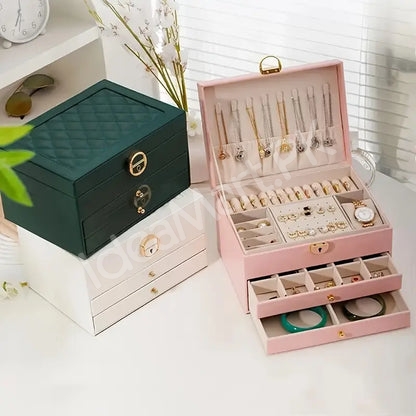 velvet-jewellery-organizer-box-with-2-drawers-necklace-hooks-for-watches-earrings-accessories-storage-product-image