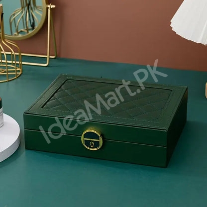 velvet-jewellery-organizer-box-with-2-drawers-necklace-hooks-for-watches-earrings-accessories-storage-product-image