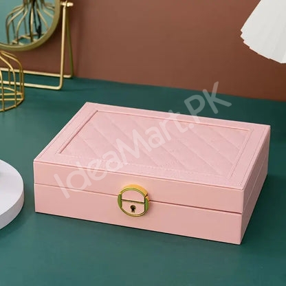 velvet-jewellery-organizer-box-with-2-drawers-necklace-hooks-for-watches-earrings-accessories-storage-product-image