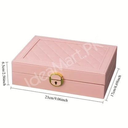 velvet-jewellery-organizer-box-with-2-drawers-necklace-hooks-for-watches-earrings-accessories-storage-product-image