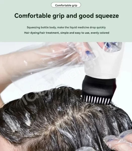hair-dye-oil-applicator-bottle-with-comb-160ml-silicone-bottle-for-hair-coloring-scalp-treatment-salon-use-product-image
