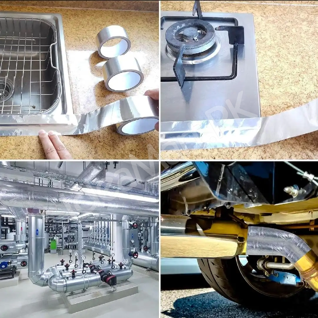 silver-aluminium-foil-tape-adhesive-duct-tape-heat-proof-multiple-use-for-heating-air-conditioning-repairs-2-inches-heat-and-light-reflective-5-meter-product-image