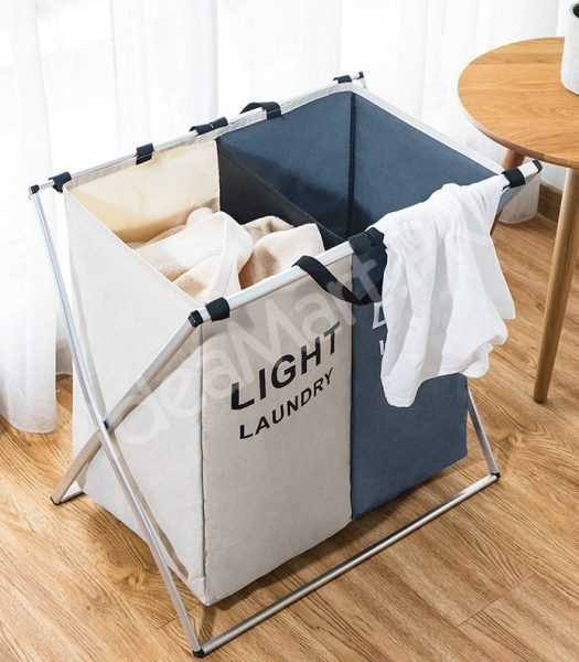 2-3-grid-foldable-separated-laundry-organizer-with-aluminum-frame-for-bedroom-and-dorm-product-image