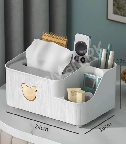 multifunctional-tissue-box-holder-and-desktop-organizer-with-5-storage-compartments-product-image