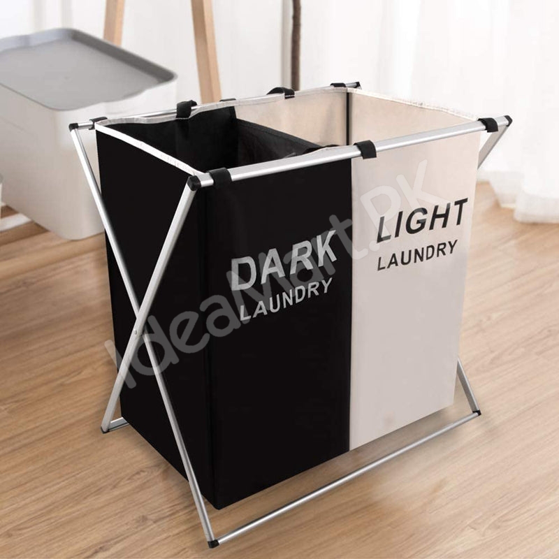 2-3-grid-foldable-separated-laundry-organizer-with-aluminum-frame-for-bedroom-and-dorm-product-image