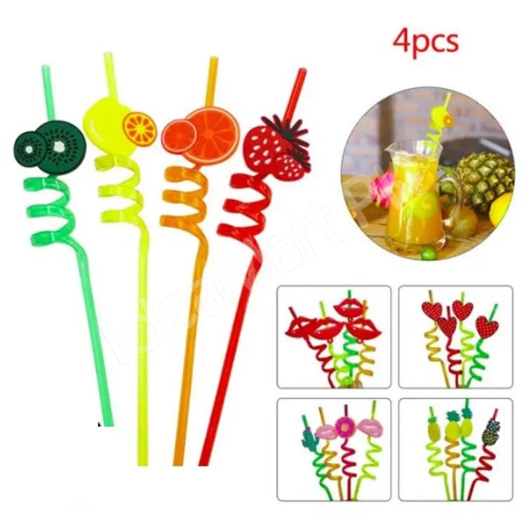 set-of-4-reusable-plastic-fruit-topped-curly-drinking-straws-for-parties-and-beverages-product-image
