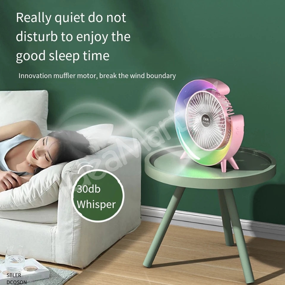 g-shaped-electric-desk-fan-with-7-color-led-light-180-rotation-usb-rechargeable-product-image