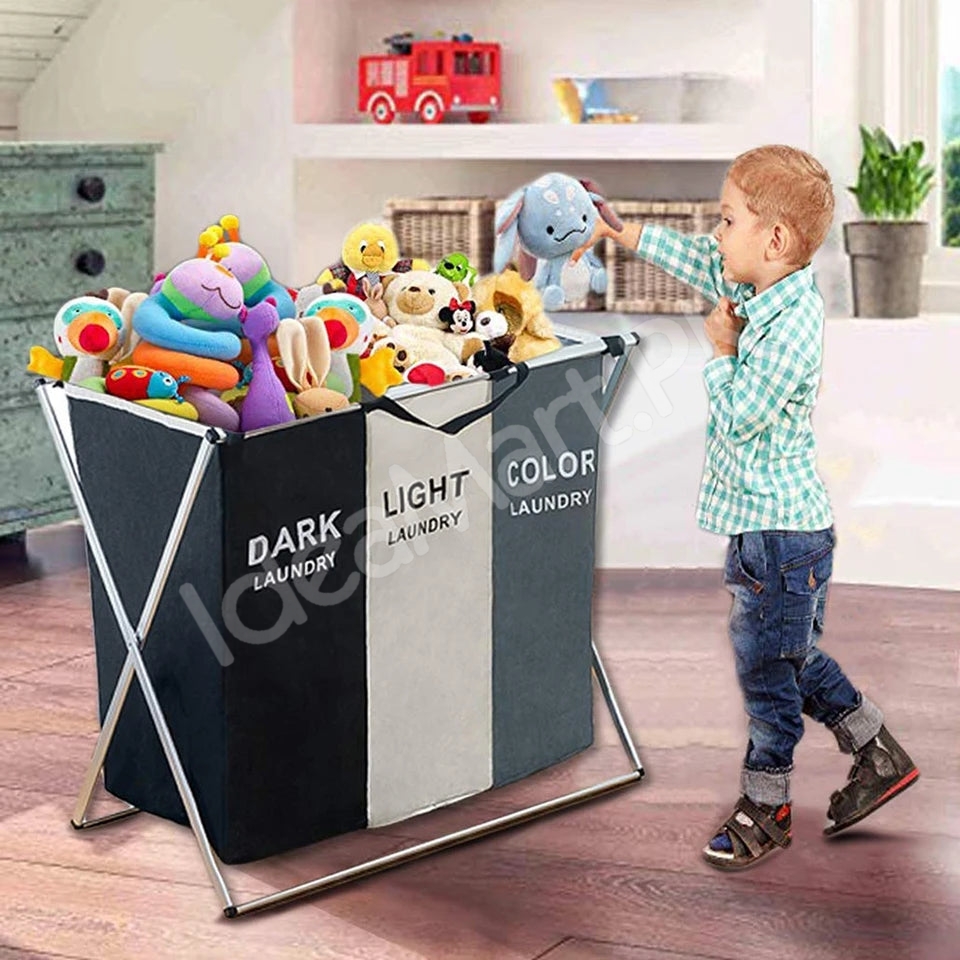 2-3-grid-foldable-separated-laundry-organizer-with-aluminum-frame-for-bedroom-and-dorm-product-image