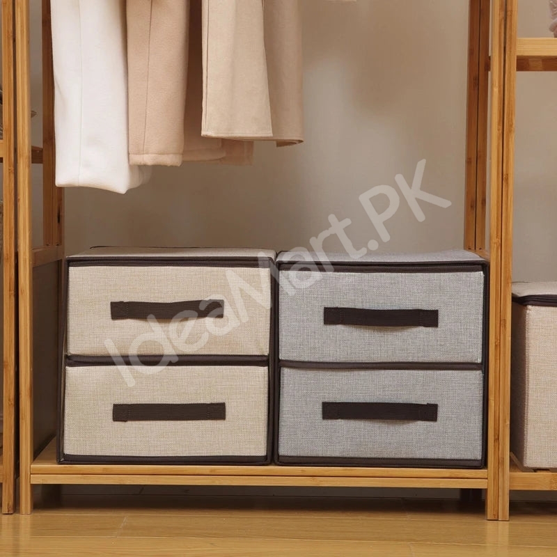 foldable-2-tier-fabric-storage-box-double-drawer-closet-organizer-product-image