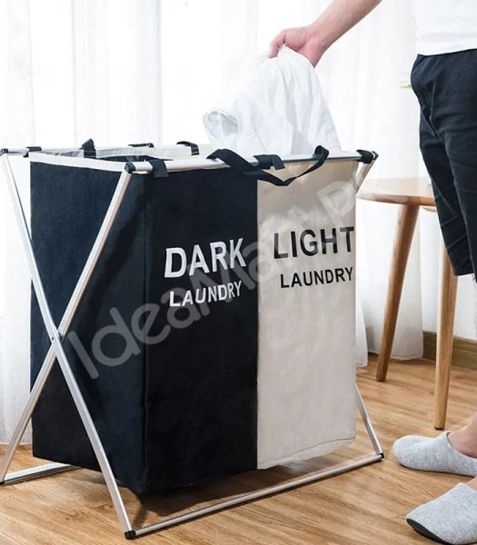 2-3-grid-foldable-separated-laundry-organizer-with-aluminum-frame-for-bedroom-and-dorm-product-image