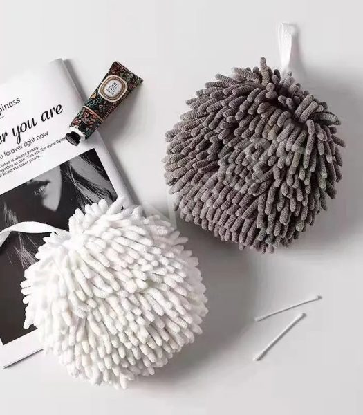 chenille-hand-towel-ball-hanging-microfiber-hand-dryer-for-kitchen-bathroom-product-image