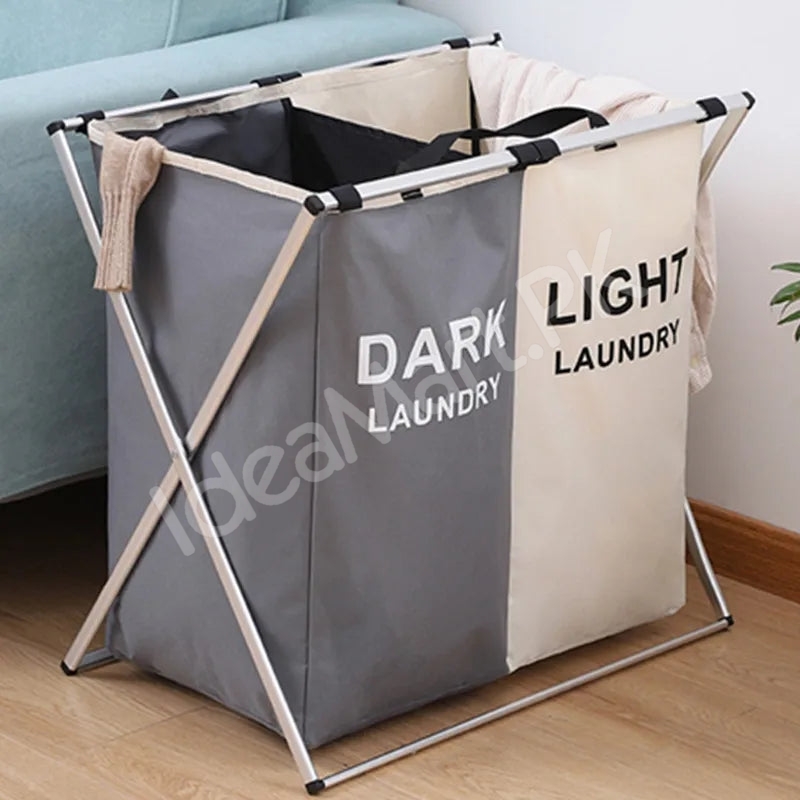 2-3-grid-foldable-separated-laundry-organizer-with-aluminum-frame-for-bedroom-and-dorm-product-image
