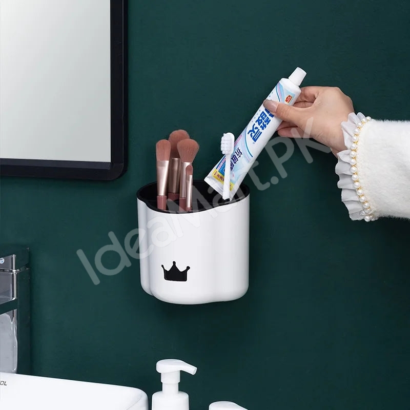 5-grid-punch-free-wall-mounted-plastic-bathroom-organizer-for-makeup-brushes-toiletries-product-image