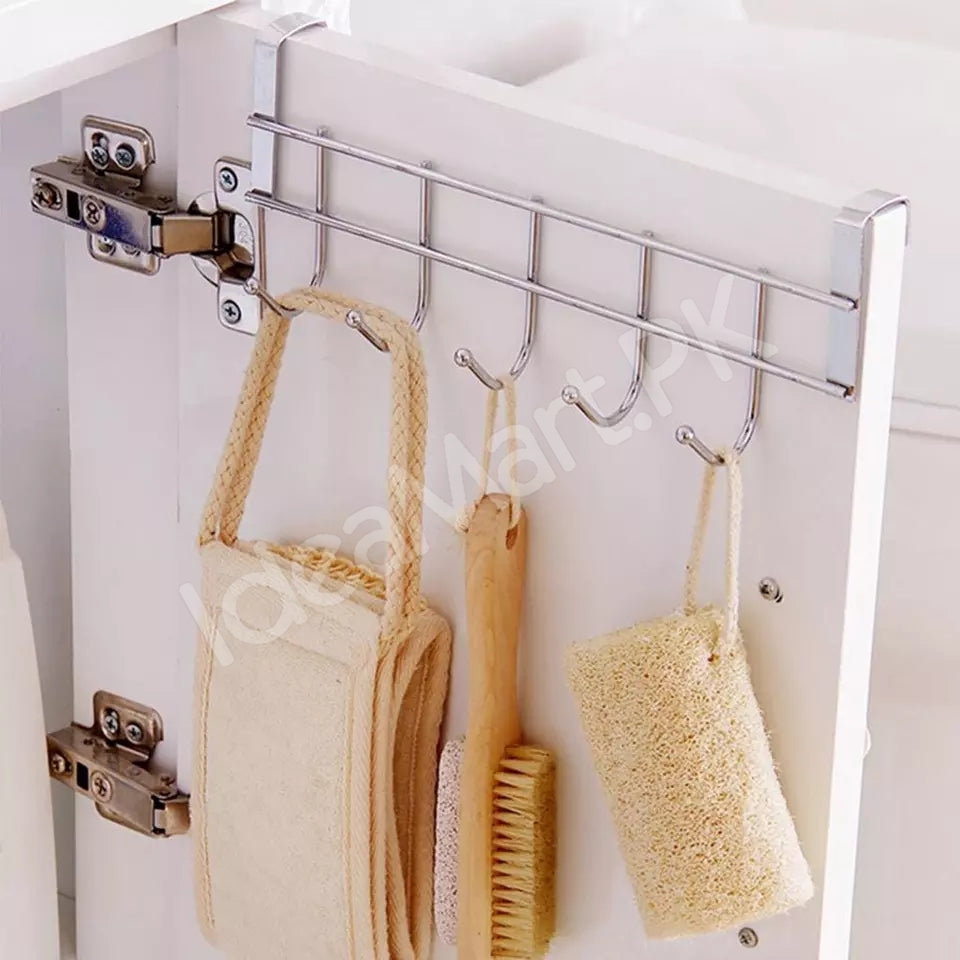 metal-punch-free-over-the-cabinet-door-hanger-with-5-hooks-for-kitchen-bathroom-product-image