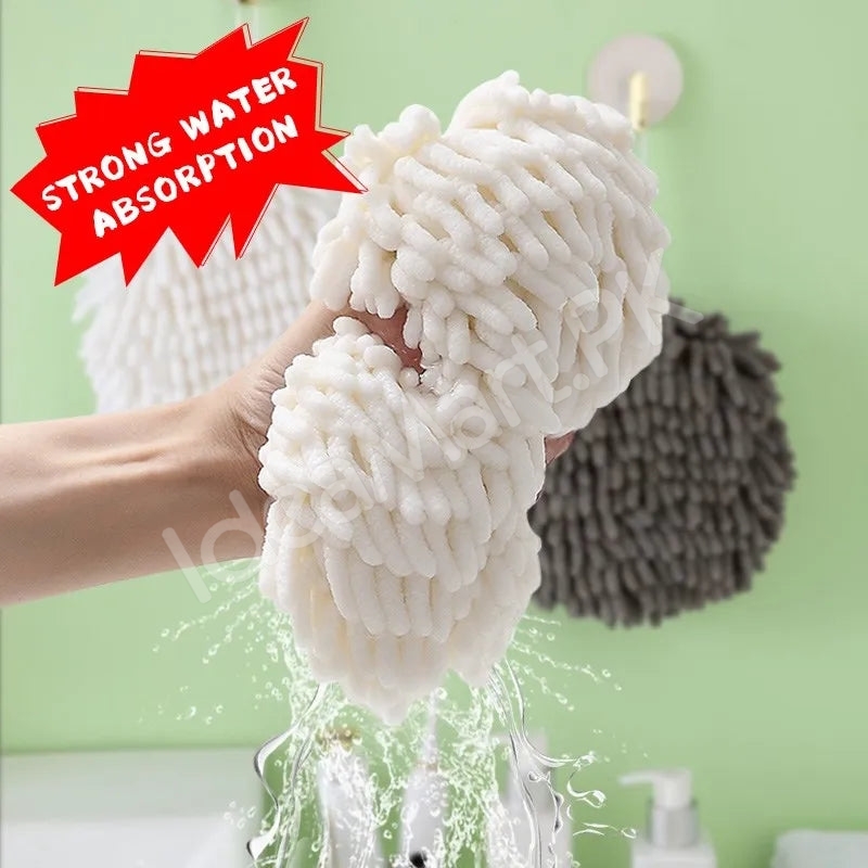 chenille-hand-towel-ball-hanging-microfiber-hand-dryer-for-kitchen-bathroom-product-image