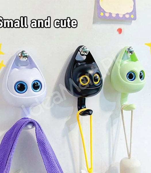 wink-cat-adhesive-hook-creative-wall-mounted-organizer-for-towels-coats-bags-and-keys-product-image