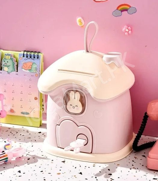 mushroom-house-shape-piggy-bank-with-rabbit-window-key-lock-product-image
