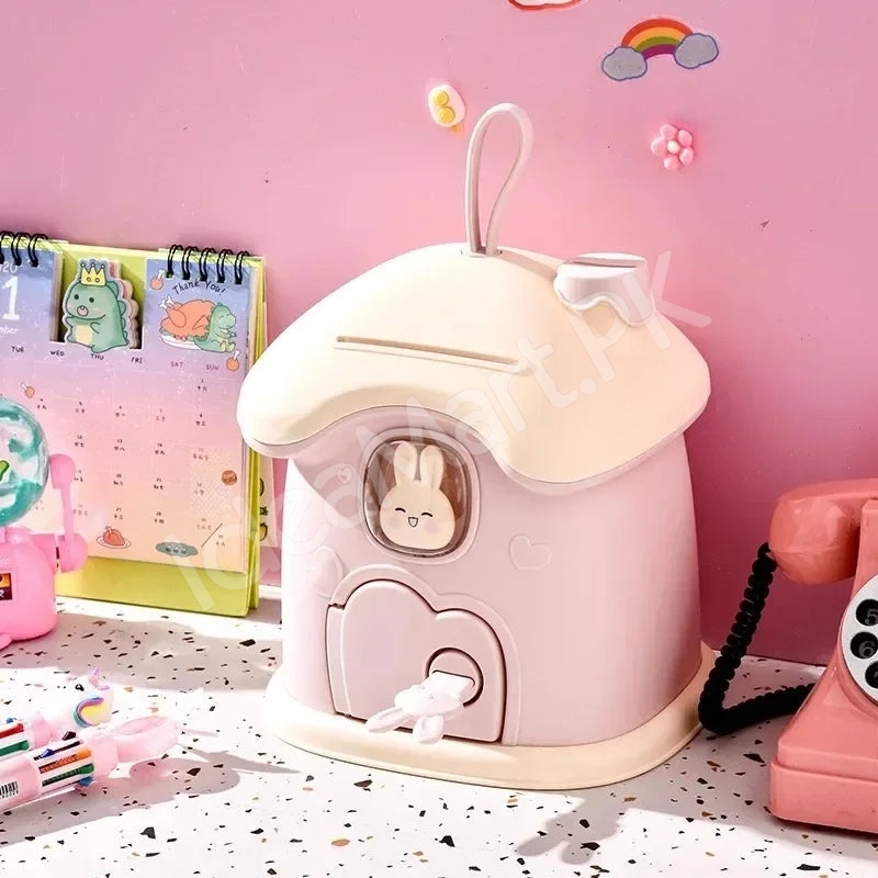 mushroom-house-shape-piggy-bank-with-rabbit-window-key-lock-product-image
