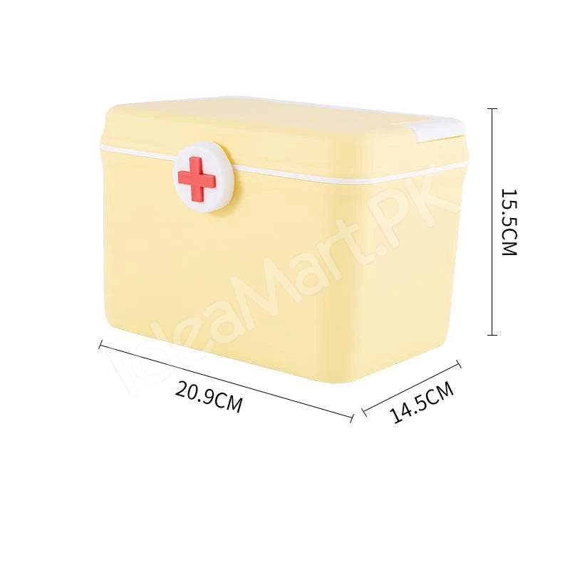 2-layer-portable-plastic-first-aid-box-with-detachable-3-grid-tray-handle-product-image