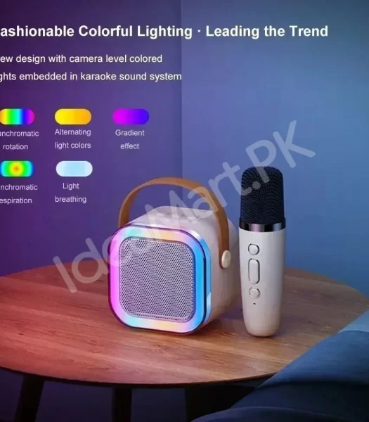 rgb-multipurpose-rechargeable-portable-karaoke-speaker-lamp-with-one-mic-box-packing-premium-quality-product-image