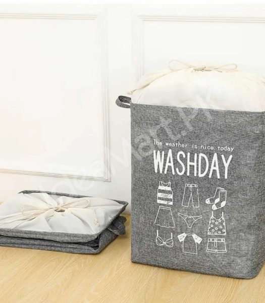 waterproof-collapsible-laundry-bin-with-handles-and-drawstring-top-for-home-and-bedroom-product-image