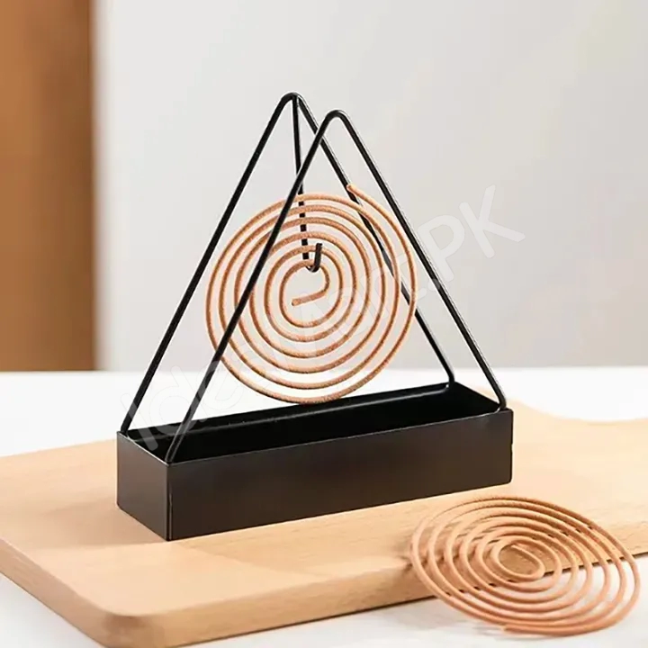 anti-scald-mosquito-coil-holder-with-tray-creative-wrought-iron-triangular-shape-mosquito-repellent-product-image