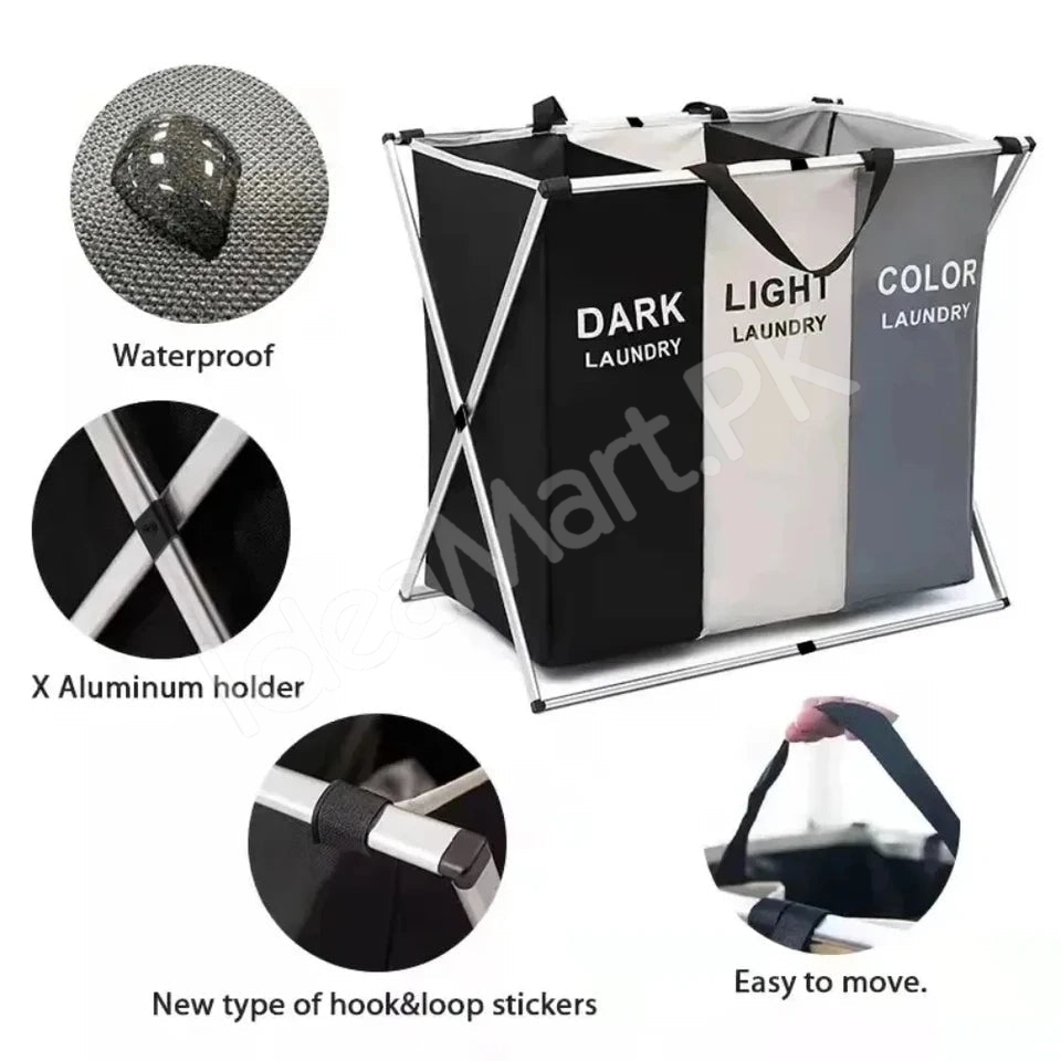 2-3-grid-foldable-separated-laundry-organizer-with-aluminum-frame-for-bedroom-and-dorm-product-image