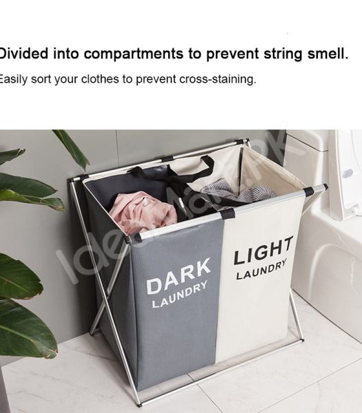 2-3-grid-foldable-separated-laundry-organizer-with-aluminum-frame-for-bedroom-and-dorm-product-image