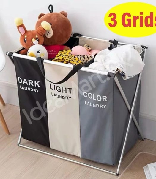 2-3-grid-foldable-separated-laundry-organizer-with-aluminum-frame-for-bedroom-and-dorm-product-image