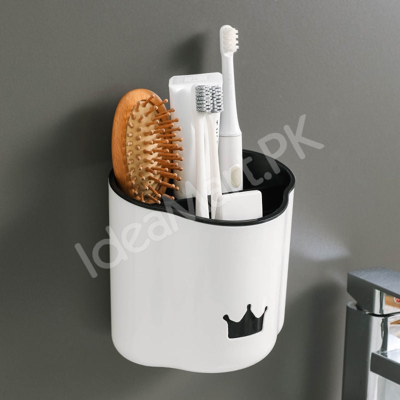 5-grid-punch-free-wall-mounted-plastic-bathroom-organizer-for-makeup-brushes-toiletries-product-image
