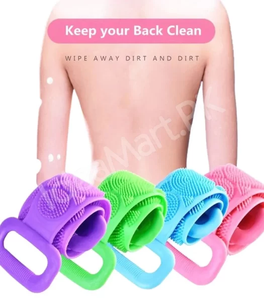 silicone-bath-body-brush-70cm-double-sided-soft-exfoliating-massage-scrubber-with-back-strap-for-shower-spa-home-use-product-image