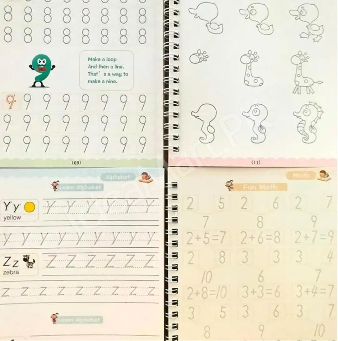 sank-magic-practice-copybook-age-3-for-preschool-drawing-pack-of-4-books-with-10-refills-1-pen-product-image