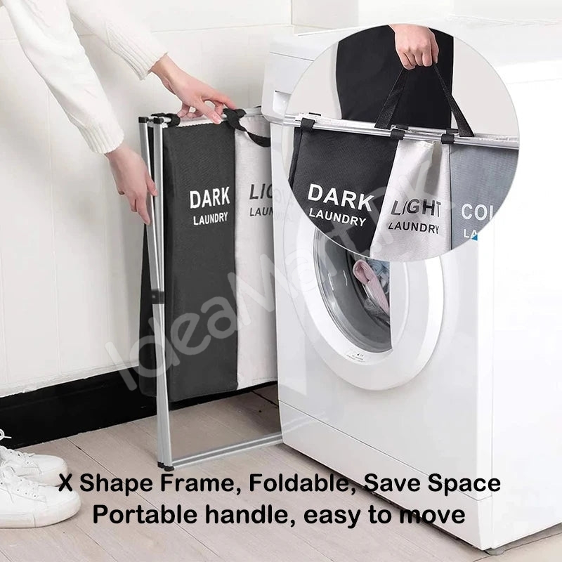 2-3-grid-foldable-separated-laundry-organizer-with-aluminum-frame-for-bedroom-and-dorm-product-image