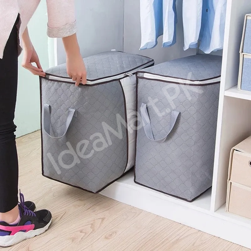 pack-of-2-portable-bamboo-charcoal-clothes-blanket-large-folding-bag-storage-box-organizer-product-image