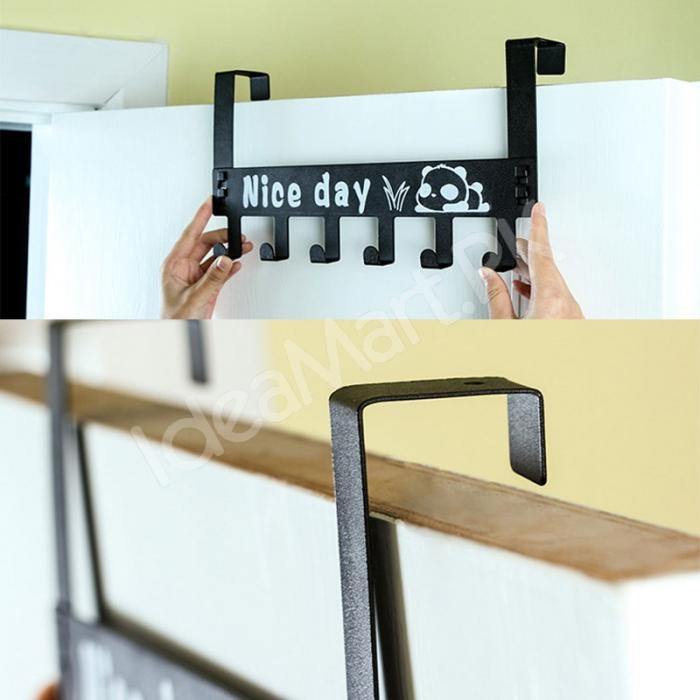 punch-free-over-the-door-metal-hook-rack-with-6-hooks-for-clothes-and-accessories-product-image