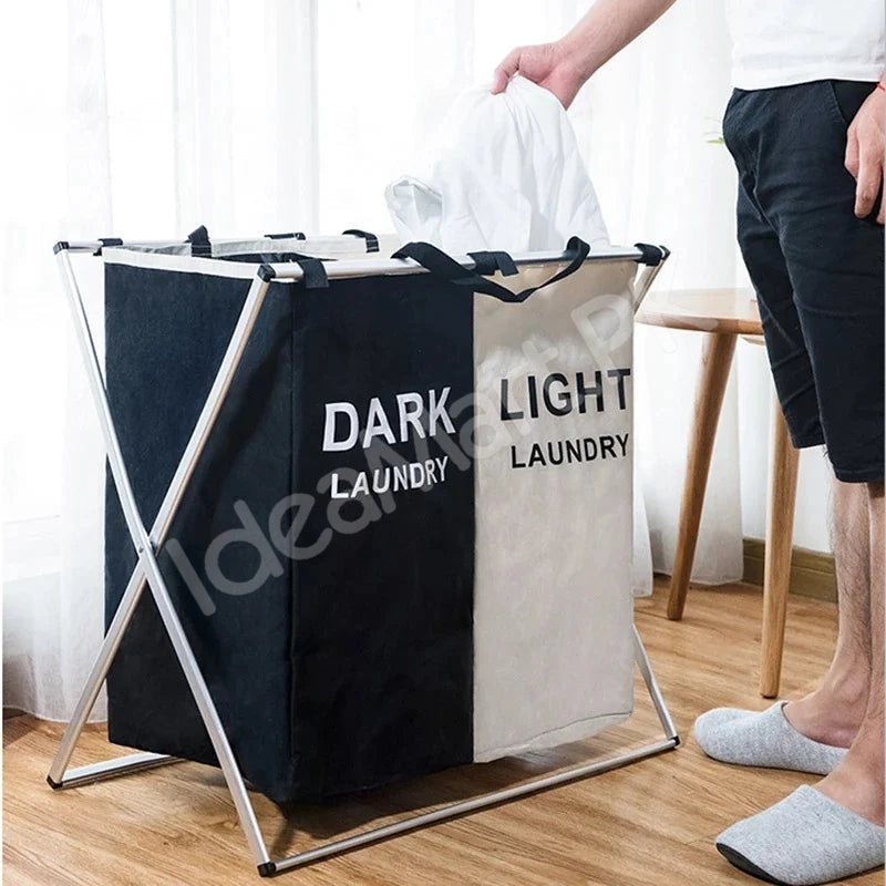 2-3-grid-foldable-separated-laundry-organizer-with-aluminum-frame-for-bedroom-and-dorm-product-image