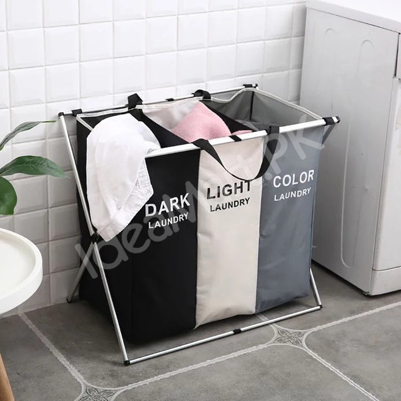 2-3-grid-foldable-separated-laundry-organizer-with-aluminum-frame-for-bedroom-and-dorm-product-image