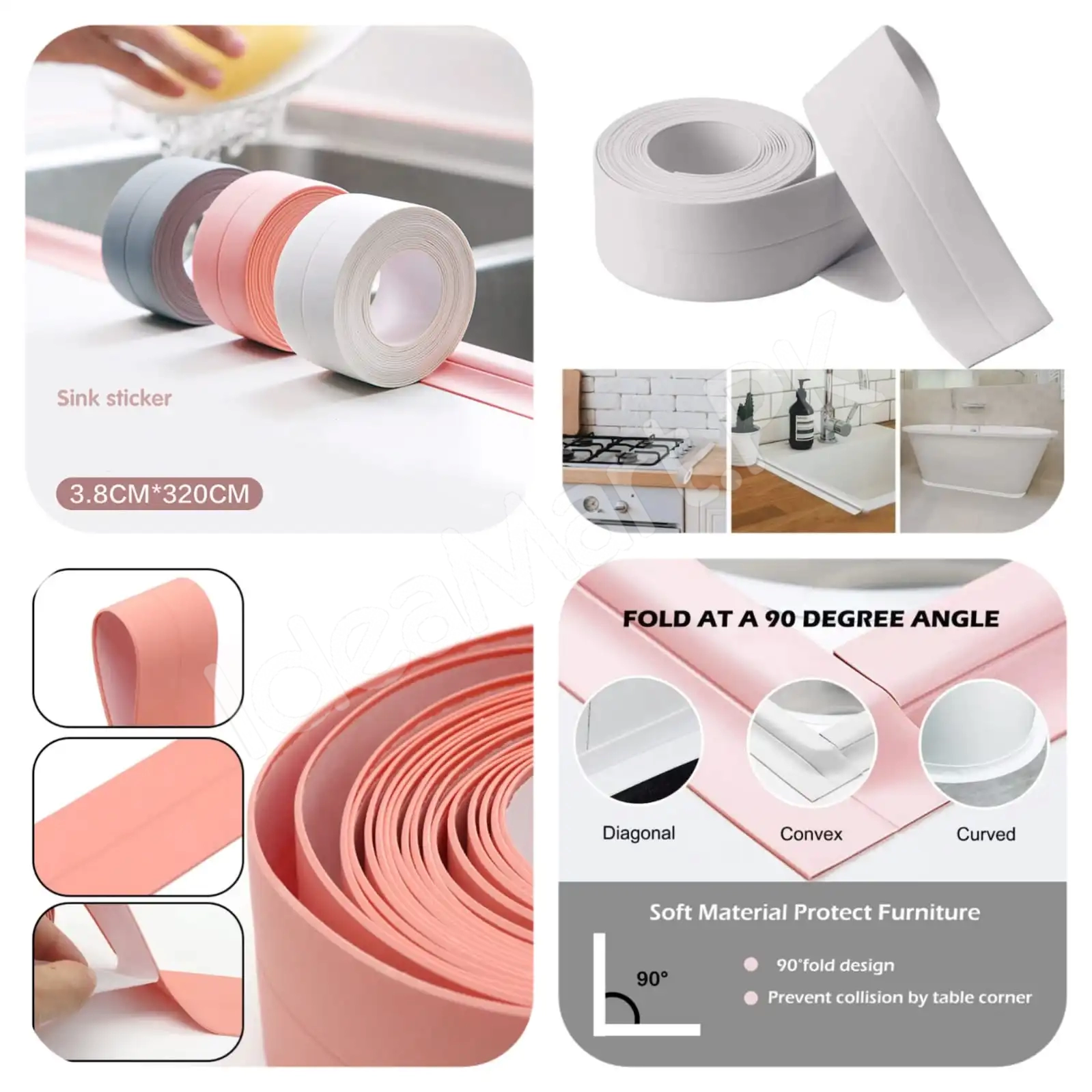 pvc-sealing-tape-bathroom-toilet-caulk-strip-self-adhesive-waterproof-mildew-proof-kitchen-sink-wall-corner-size-320cm-x-3-8cm-product-image