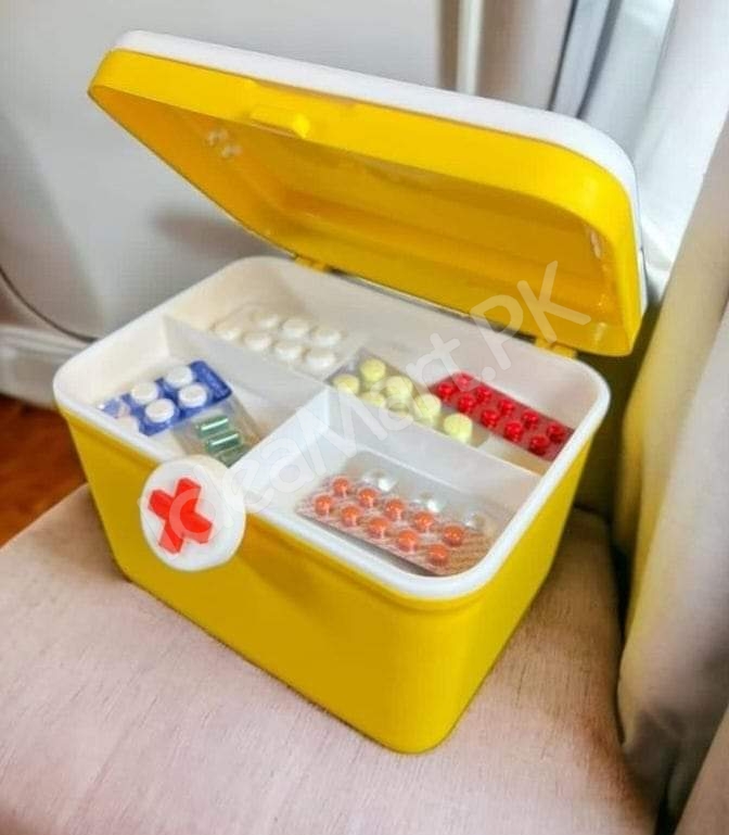 2-layer-portable-plastic-first-aid-box-with-detachable-3-grid-tray-handle-product-image