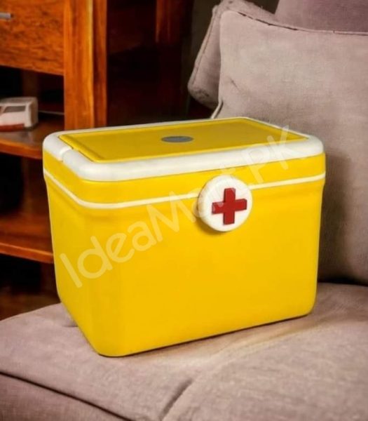 2-layer-portable-plastic-first-aid-box-with-detachable-3-grid-tray-handle-product-image
