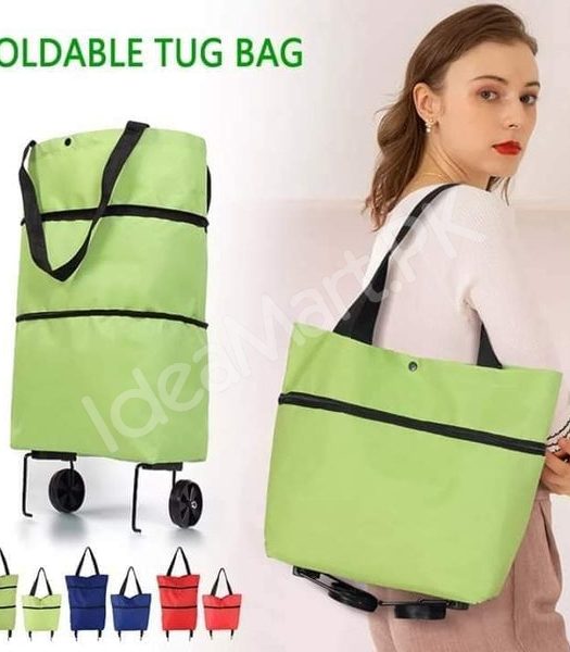 folding-2-in-1-wheeled-shopping-bag-convertible-utility-cart-with-dual-handles-product-image