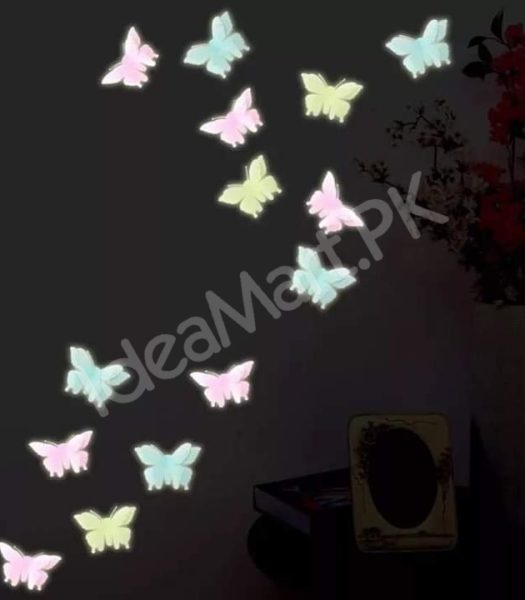 multi-color-6-pieces-3d-plastic-fluorescent-night-glow-butterfly-wall-stickers-product-image