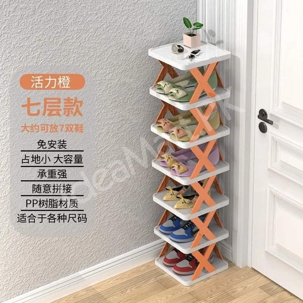 space-saving-collapsible-plastic-5-tier-zig-zag-style-shoe-organizer-rack-product-image